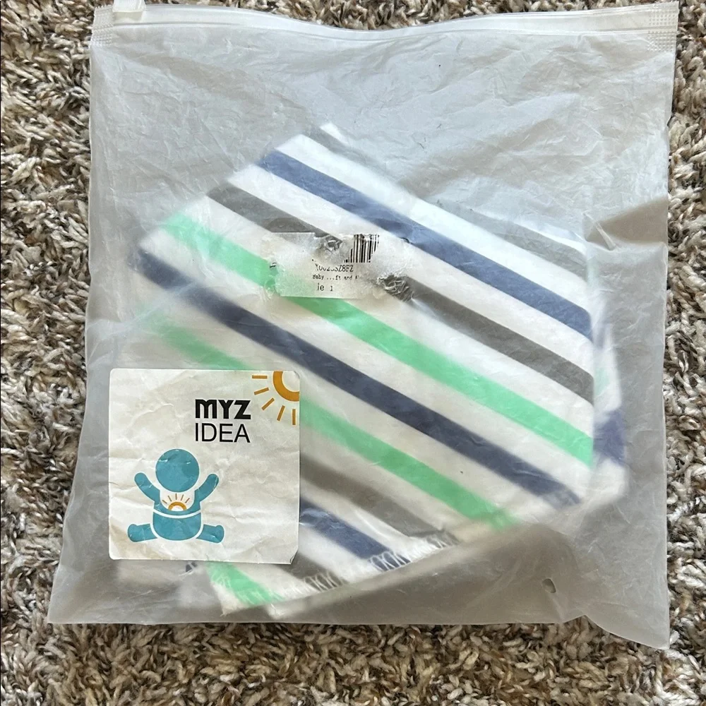 MYZIDEA 5-Pack Baby…ft and Abso Bibs - Neutral Forest & Stripe Prints (Set of 5)